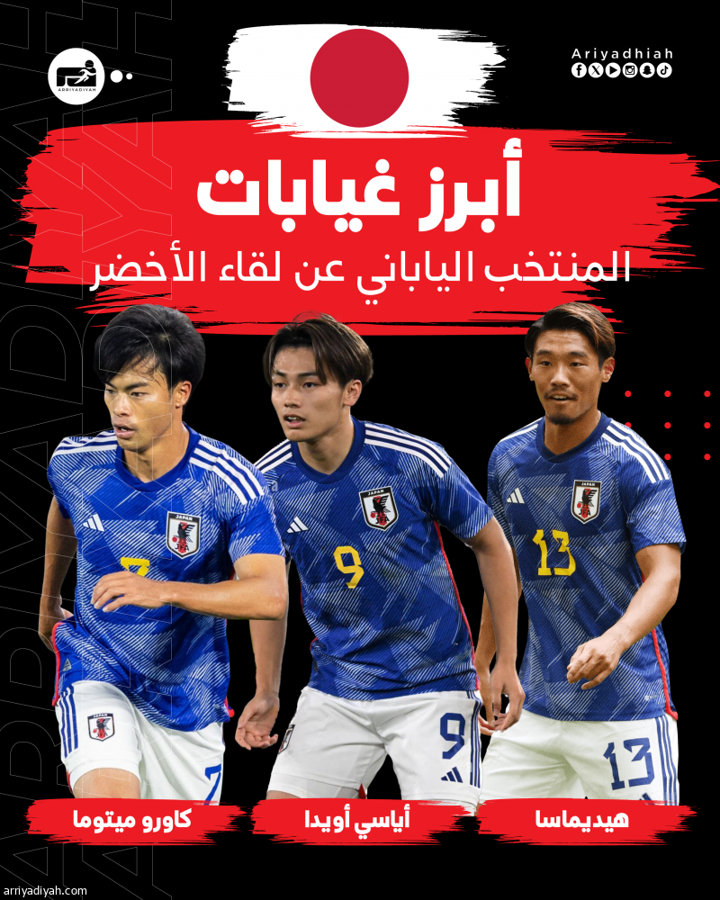 من هم اللاعبون اليابانيون الثلاثة الغائبون عن لقاء الأخضر؟